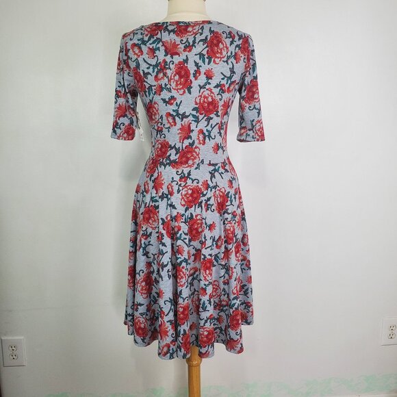 LuLaRoe Abstract Floral Fit & Flare Nicole Dress NEW NWT Size L - Picture 6 of 12